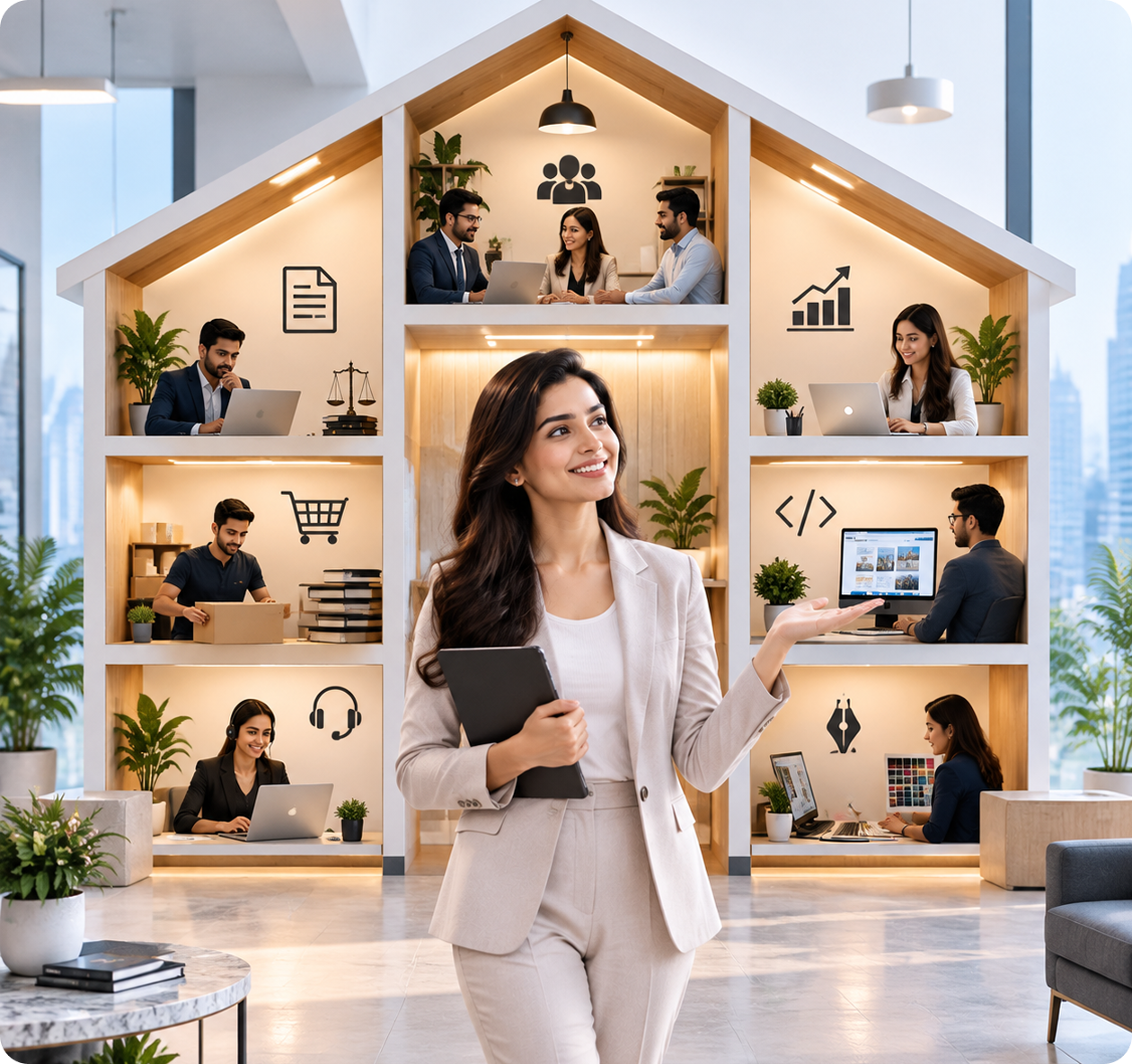 Multiple business services under one roof
